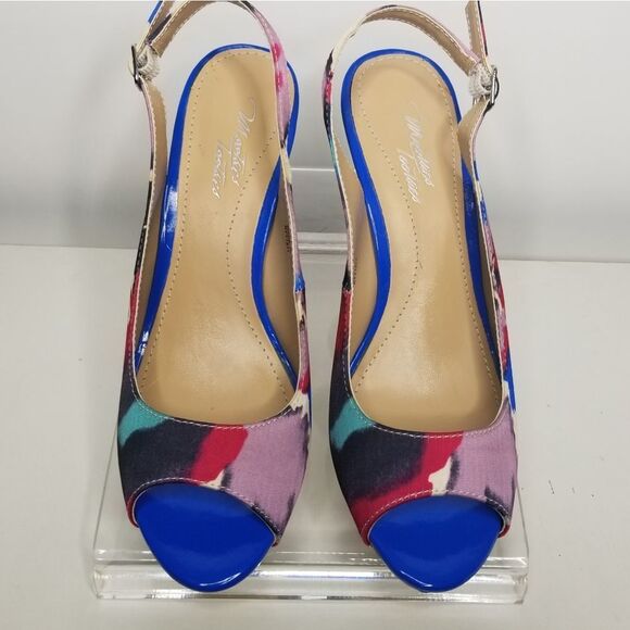Mootsie Tootsies Women's‎ Multi Color Open Toe Dress Heels Size 7.5M - Picture 1 of 11